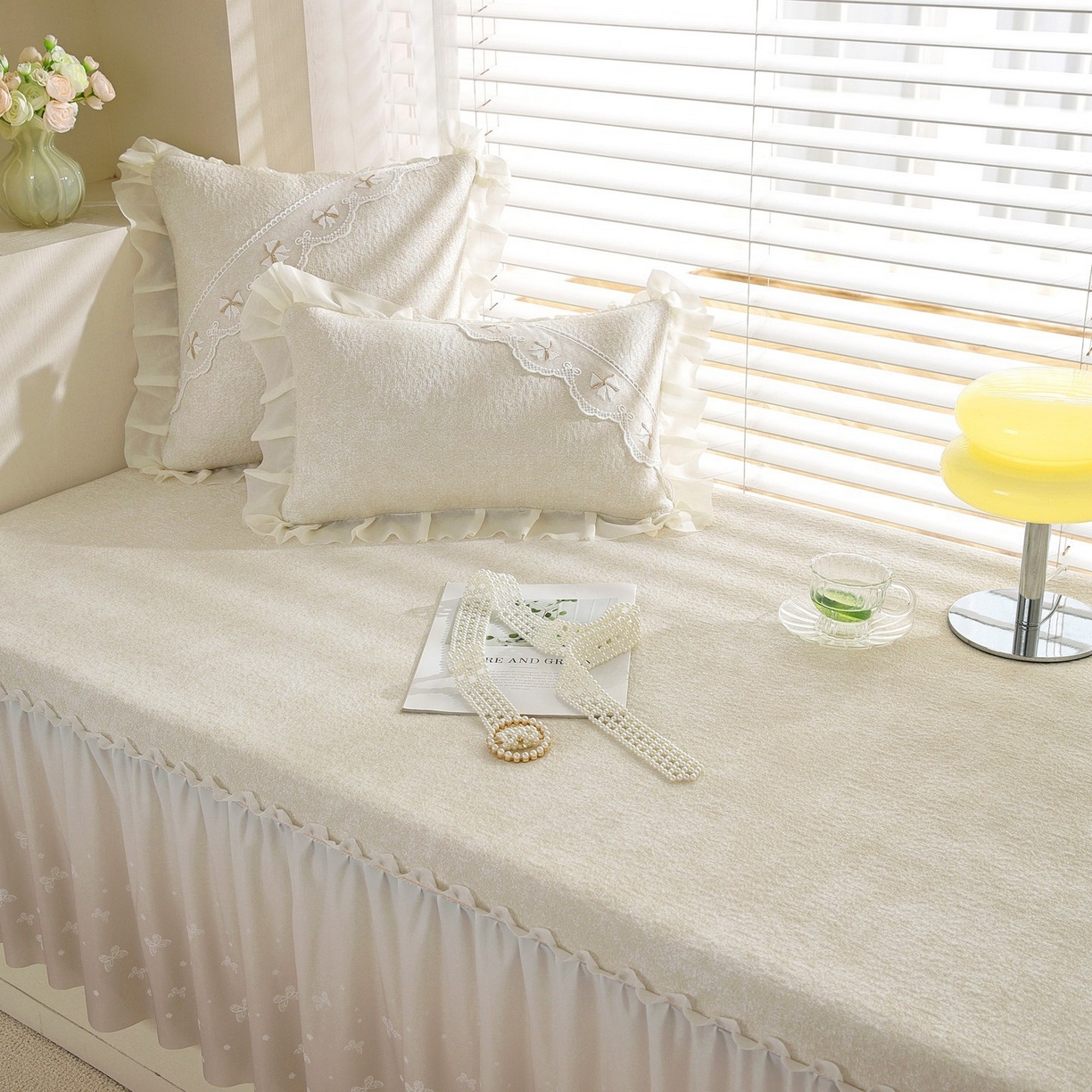 91家纺网 家纺一手货源 找家纺 共鸣沙发垫 2026新款冰豆豆素雅5厘米海绵飘窗垫系列 素雅米黄