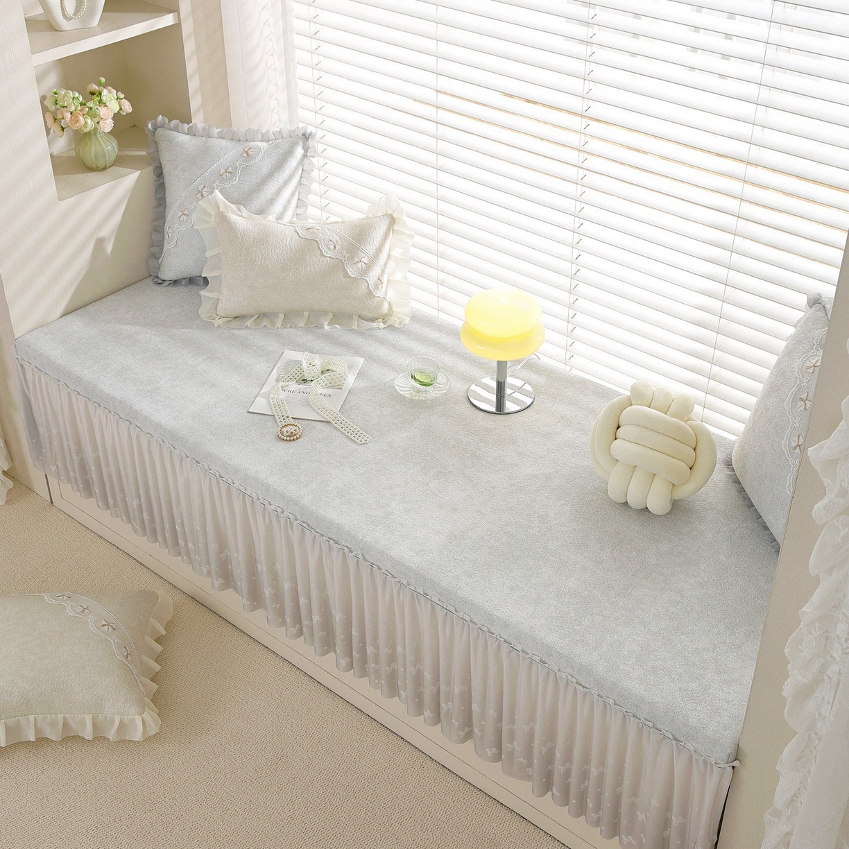 91家纺网 家纺一手货源 找家纺 共鸣沙发垫 2026新款冰豆豆素雅5厘米海绵飘窗垫系列 素雅灰色