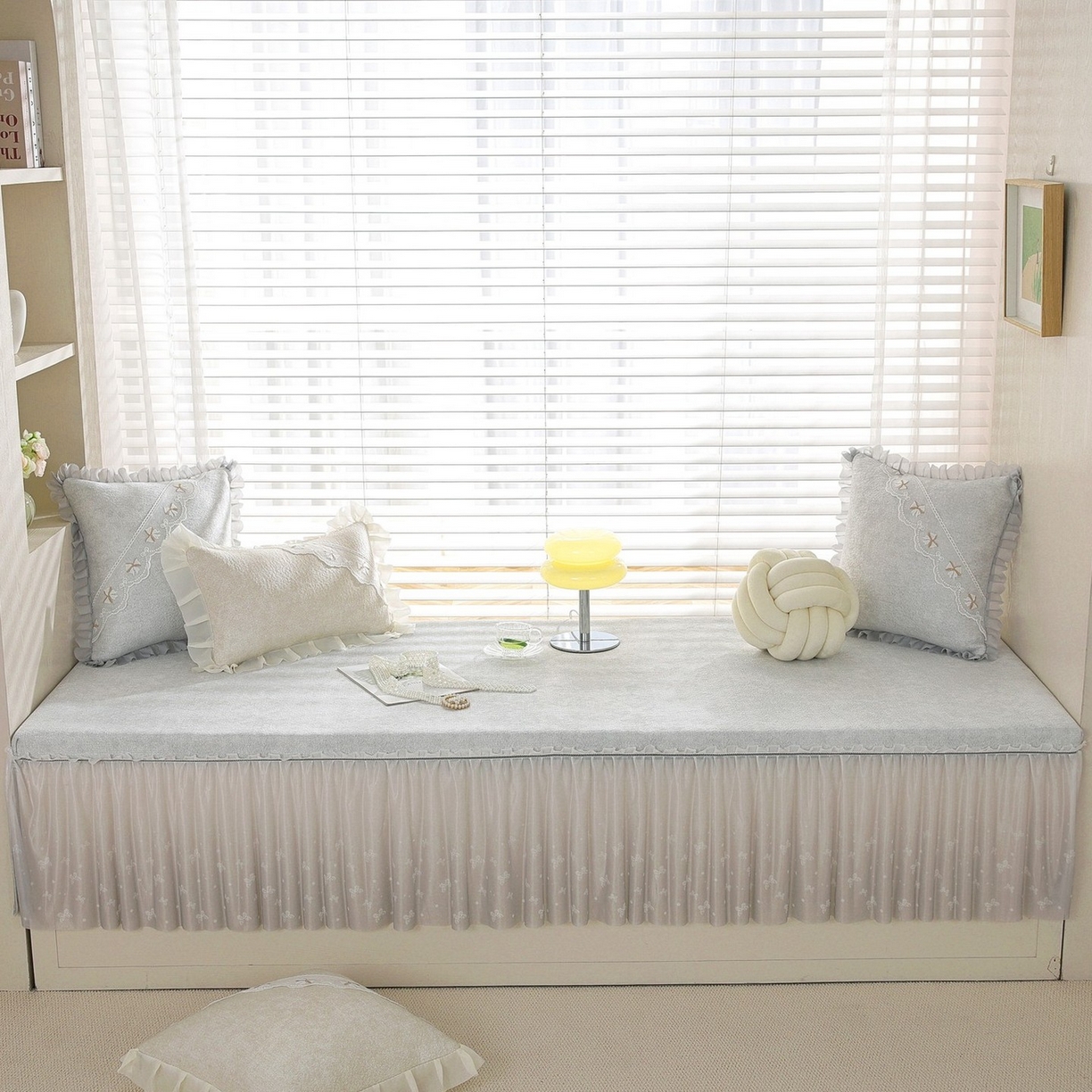 共鸣沙发垫 2026新款冰豆豆素雅5厘米海绵飘窗垫系列 素雅灰色