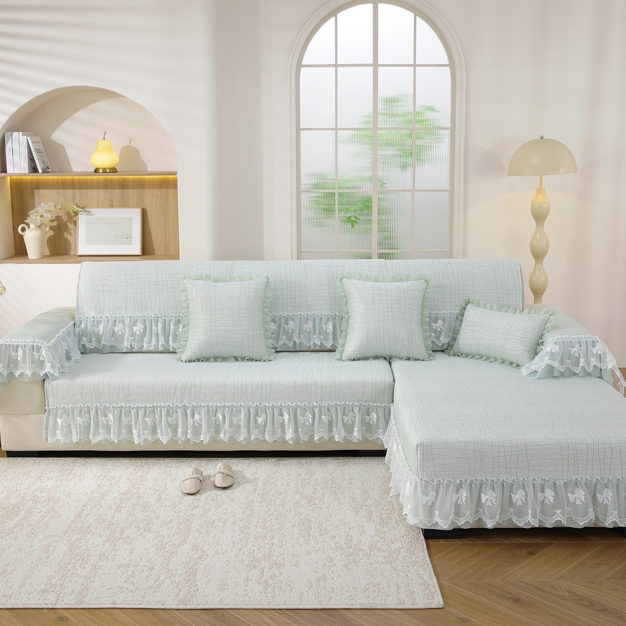 91家纺网 家纺一手货源 找家纺 （总）共鸣沙发垫 2026新款冰豆条纹沙发垫系列