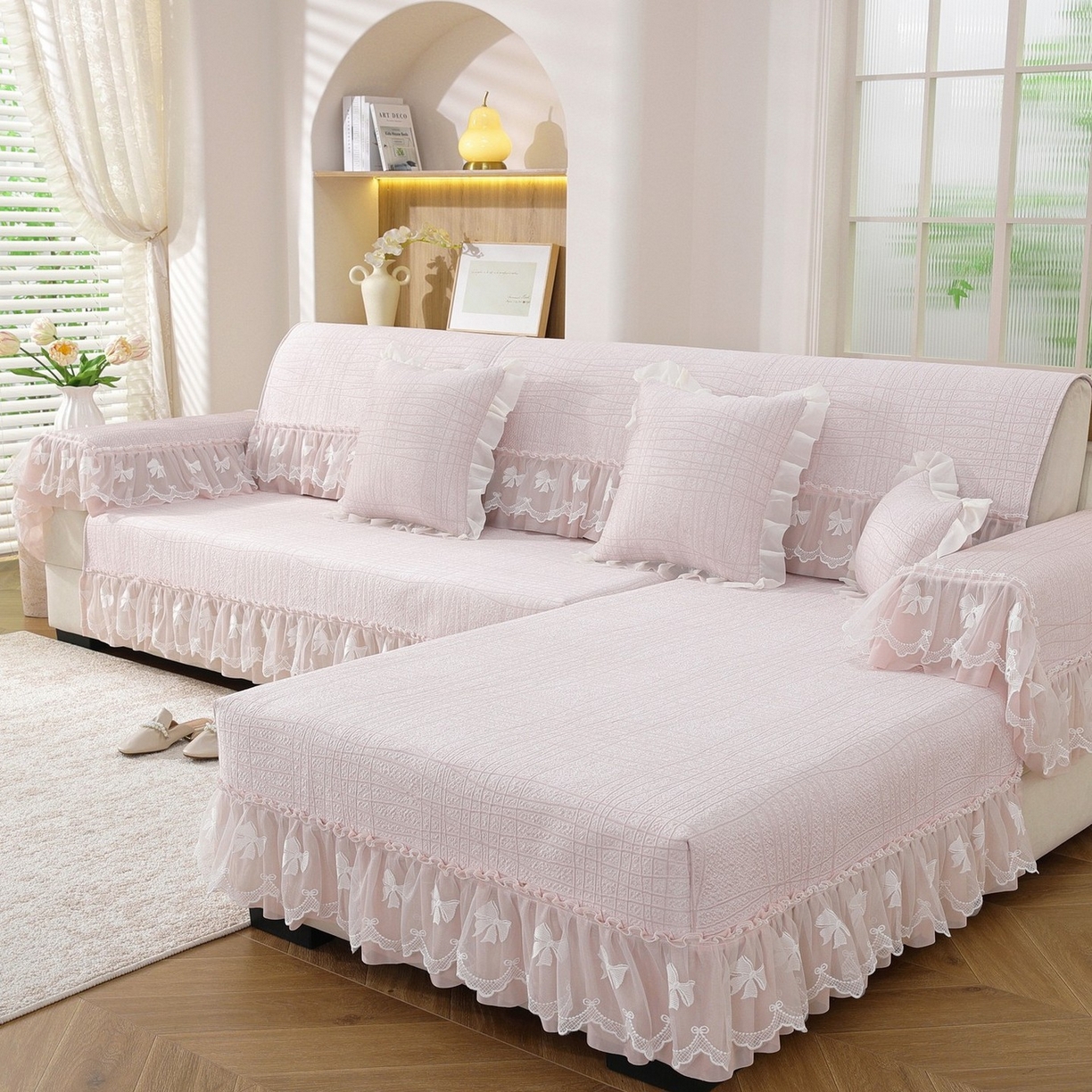 91家纺网 家纺一手货源 找家纺 （总）共鸣沙发垫 2026新款冰豆条纹沙发垫系列