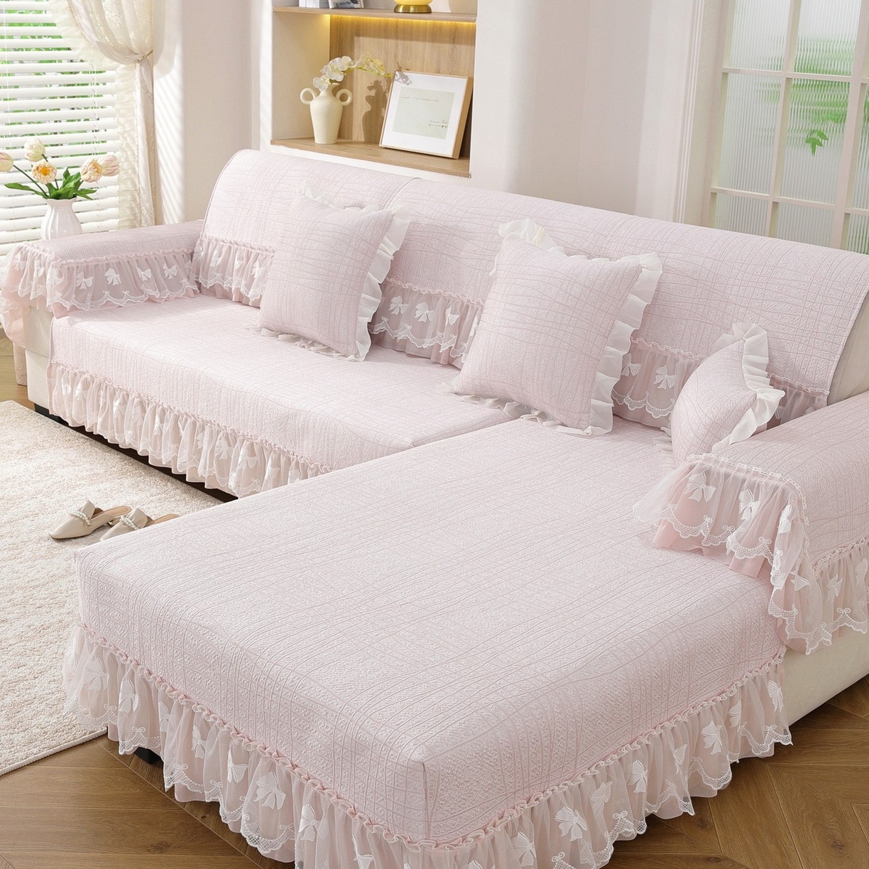 91家纺网 家纺一手货源 找家纺 （总）共鸣沙发垫 2026新款冰豆条纹沙发垫系列