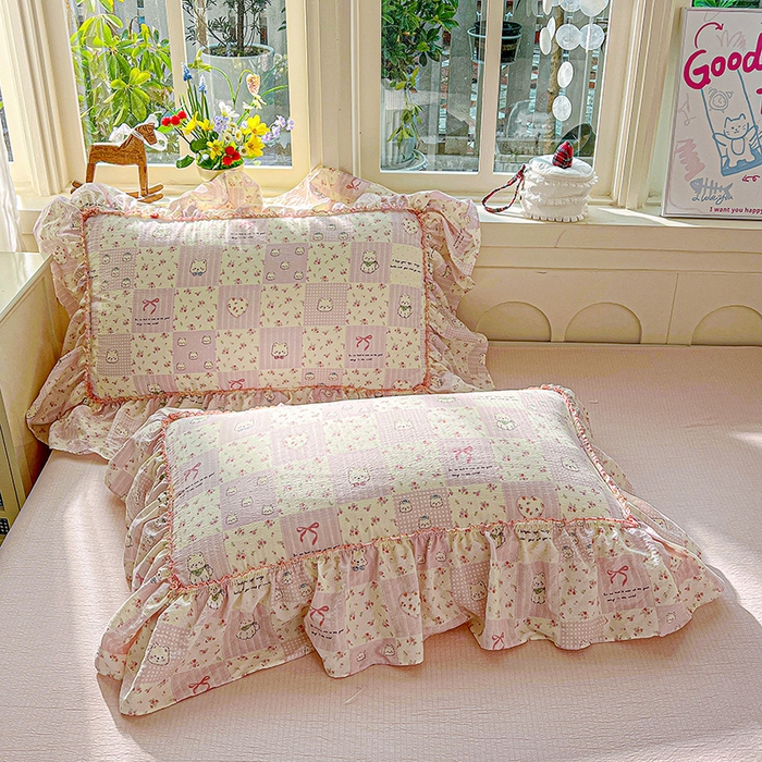 91家纺网 家纺一手货源 找家纺 一比一家纺 2026春夏新款法式大花边木棉皱皱纱夏被夏凉被空调被四件套 时梦