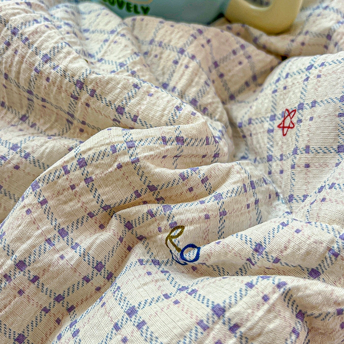 91家纺网 家纺一手货源 找家纺 一比一家纺 2026春夏新款法式大花边木棉皱皱纱夏被夏凉被空调被四件套 遇见