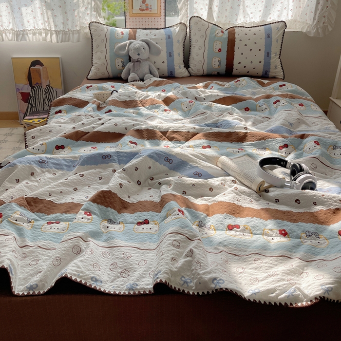 91家纺网 家纺一手货源 找家纺 （总）禾沐 2026新款三角针泡芙纱夏被四件套-实拍图