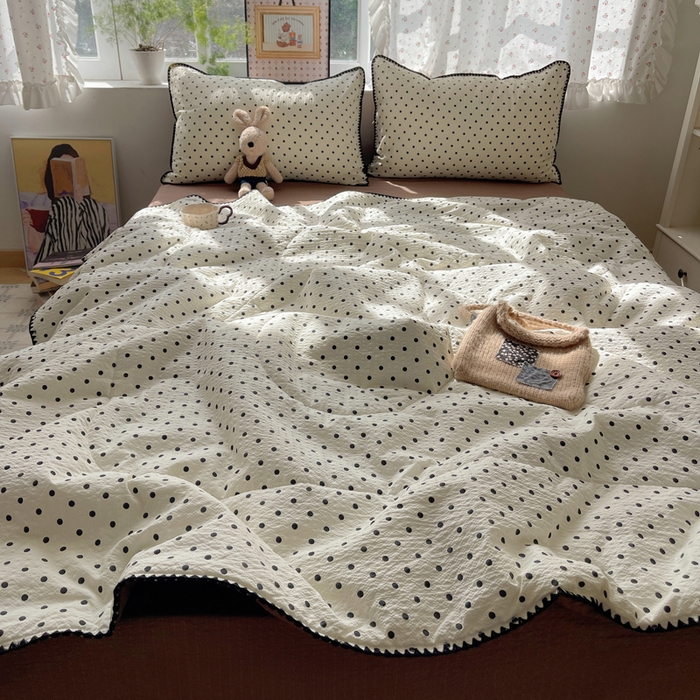 91家纺网 家纺一手货源 找家纺 （总）禾沐 2026新款三角针泡芙纱夏被四件套-实拍图