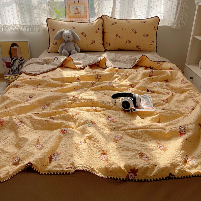 91家纺网 家纺一手货源 找家纺 （总）禾沐 2026新款三角针泡芙纱夏被四件套-实拍图