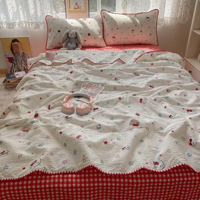 91家纺网 家纺一手货源 找家纺 （总）梵希雅 2026新款三角针泡芙纱夏被四件套-实拍图