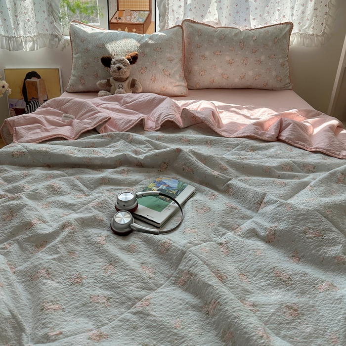 91家纺网 家纺一手货源 找家纺 （总）梵希雅 2026新款三角针泡芙纱夏被四件套-实拍图