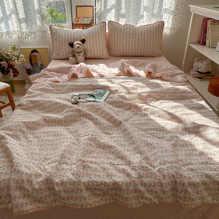 91家纺网 家纺一手货源 找家纺 （总）梵希雅 2026新款三角针泡芙纱夏被四件套-实拍图