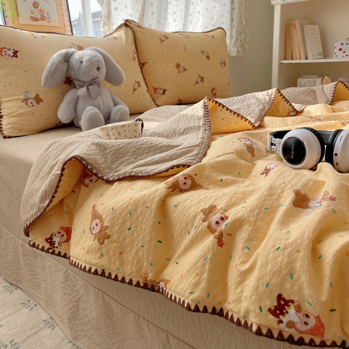 91家纺网 家纺一手货源 找家纺 梵希雅 2026新款三角针泡芙纱夏被四件套-实拍图 星星人