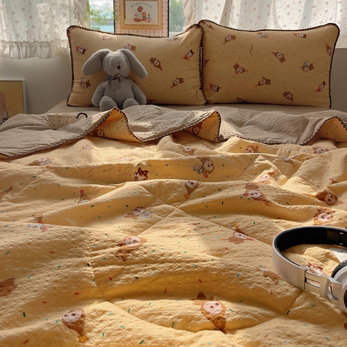 91家纺网 家纺一手货源 找家纺 梵希雅 2026新款三角针泡芙纱夏被四件套-实拍图 星星人