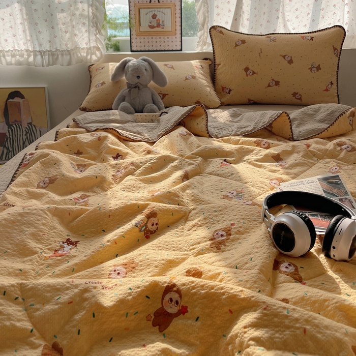 91家纺网 家纺一手货源 找家纺 梵希雅 2026新款三角针泡芙纱夏被四件套-实拍图 星星人