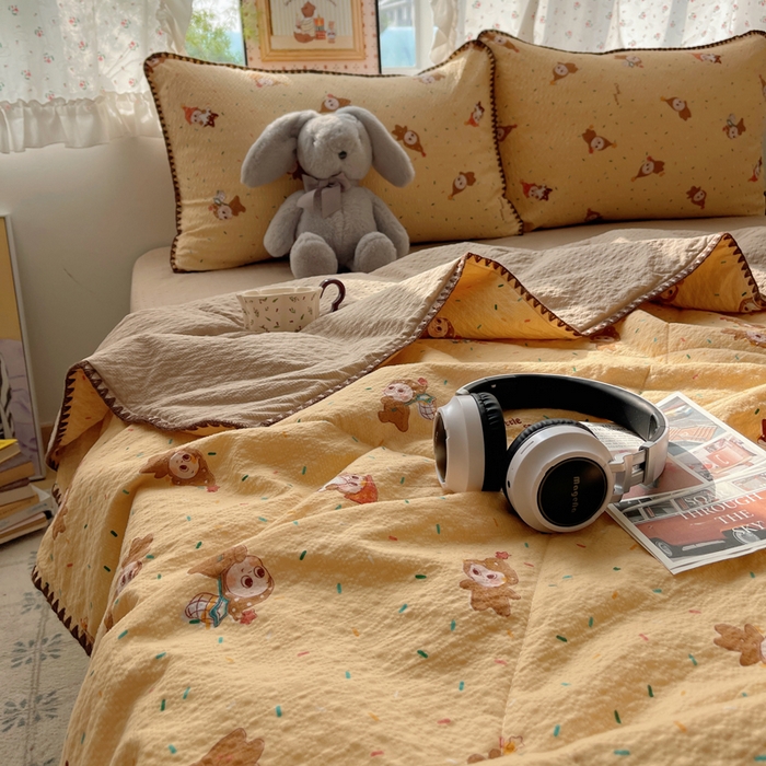 91家纺网 家纺一手货源 找家纺 梵希雅 2026新款三角针泡芙纱夏被四件套-实拍图 星星人