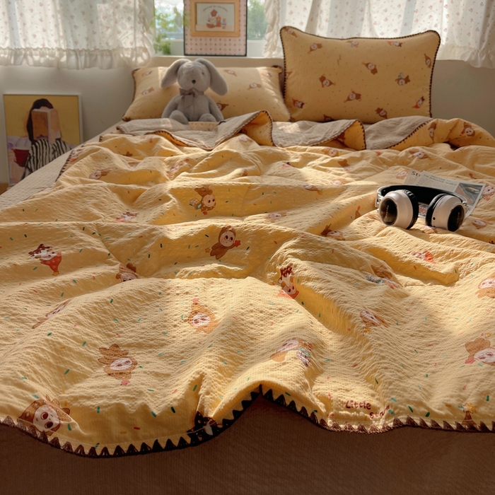 91家纺网 家纺一手货源 找家纺 梵希雅 2026新款三角针泡芙纱夏被四件套-实拍图 星星人