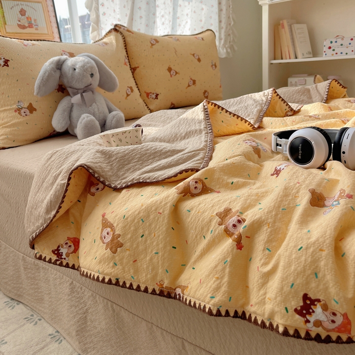 91家纺网 家纺一手货源 找家纺 梵希雅 2026新款三角针泡芙纱夏被四件套-实拍图 星星人