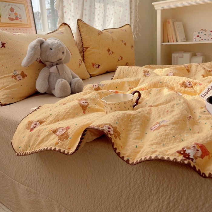 91家纺网 家纺一手货源 找家纺 梵希雅 2026新款三角针泡芙纱夏被四件套-实拍图 星星人