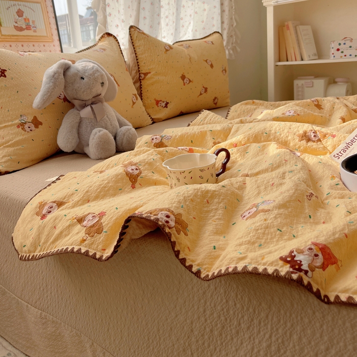 91家纺网 家纺一手货源 找家纺 梵希雅 2026新款三角针泡芙纱夏被四件套-实拍图 星星人