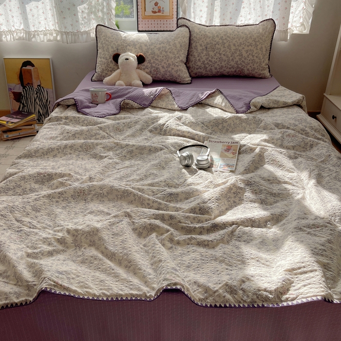 梵希雅 2026新款三角针泡芙纱夏被四件套-实拍图 蕾丝花匣