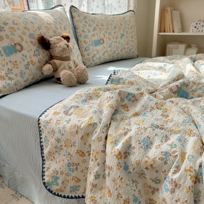 91家纺网 家纺一手货源 找家纺 梵希雅 2026新款三角针泡芙纱夏被四件套-实拍图 花镜人偶