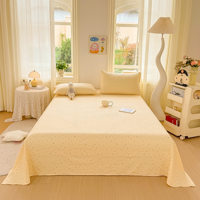 91家纺网 家纺一手货源 找家纺 （总）梵朴 2026新款A类泡芙纱云感邹邹纱双层纱单床单