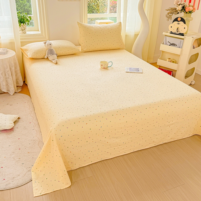 91家纺网 家纺一手货源 找家纺 （总）梵朴 2026新款A类泡芙纱云感邹邹纱双层纱单床单