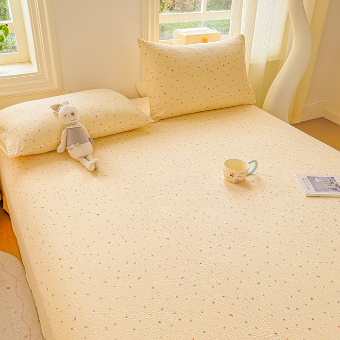 91家纺网 家纺一手货源 找家纺 （总）梵朴 2026新款A类泡芙纱云感邹邹纱双层纱单床单