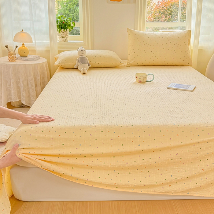 91家纺网 家纺一手货源 找家纺 （总）梵朴 2026新款A类泡芙纱云感邹邹纱双层纱单床单