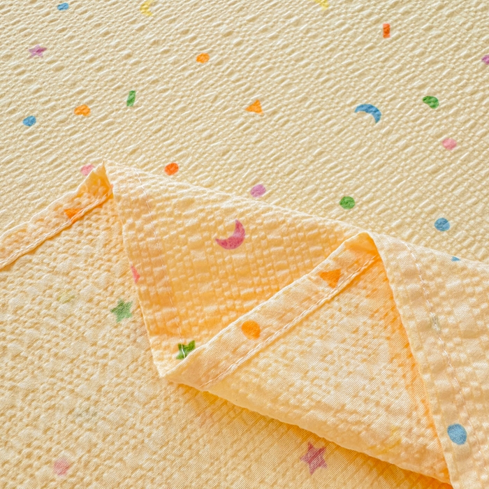 91家纺网 家纺一手货源 找家纺 梵朴 2026新款A类泡芙纱云感邹邹纱双层纱单床单 璀璨星空