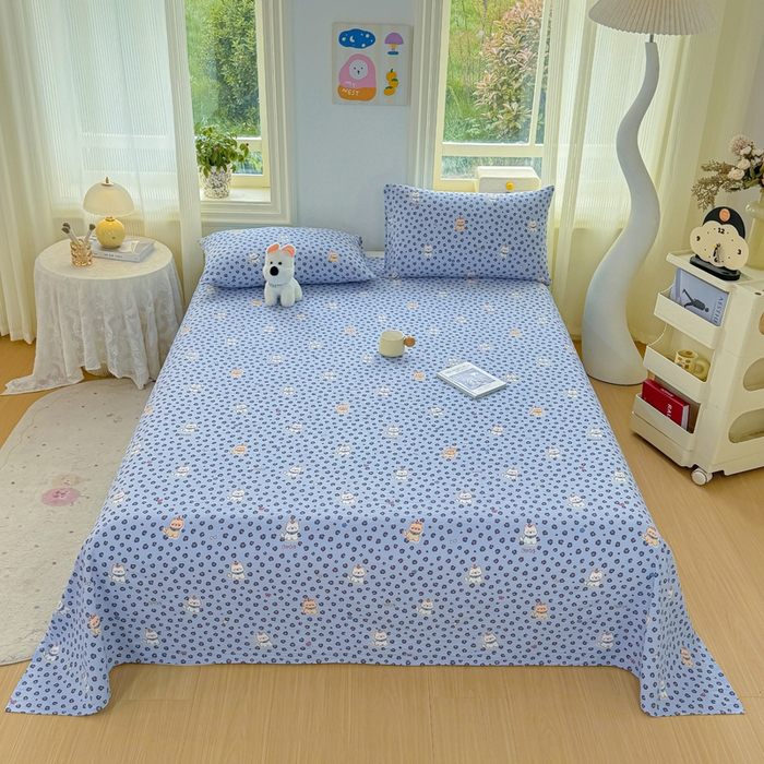 91家纺网 家纺一手货源 找家纺 梵朴 2026新款A类泡芙纱云感邹邹纱双层纱单床单 豹纹泡芙狗