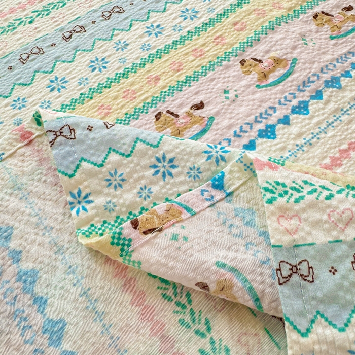 91家纺网 家纺一手货源 找家纺 梵朴 2026新款A类泡芙纱云感邹邹纱双层纱单床单 费尔岛木马