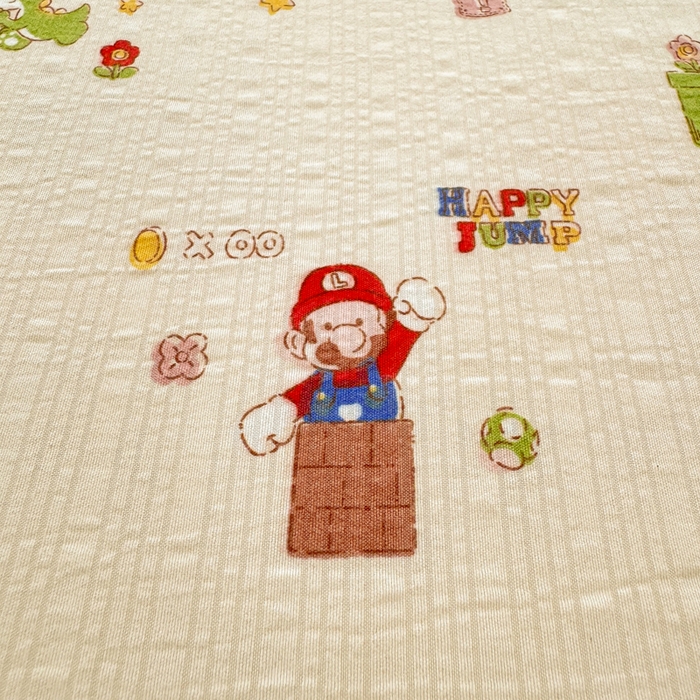 91家纺网 家纺一手货源 找家纺 梵朴 2026新款A类泡芙纱云感邹邹纱双层纱单床单 快乐马里奥