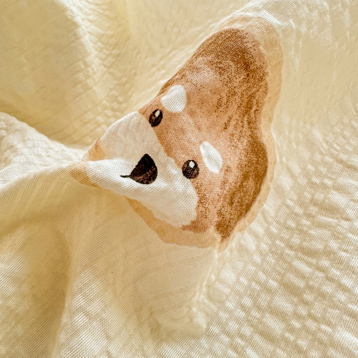 91家纺网 家纺一手货源 找家纺 梵朴 2026新款A类泡芙纱云感邹邹纱双层纱单床单 萌宠