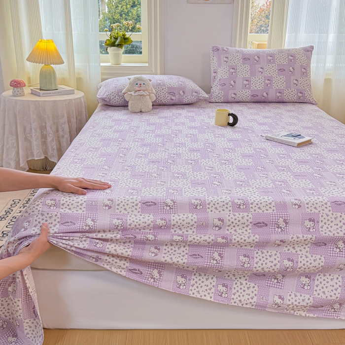 91家纺网 家纺一手货源 找家纺 梵朴 2026新款A类泡芙纱云感邹邹纱双层纱单床单 泡芙KT-紫