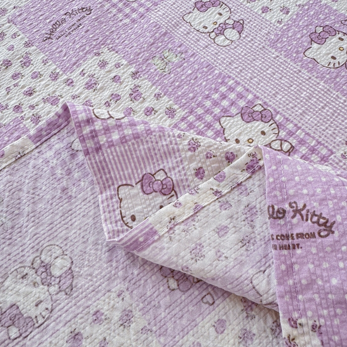 91家纺网 家纺一手货源 找家纺 梵朴 2026新款A类泡芙纱云感邹邹纱双层纱单床单 泡芙KT-紫