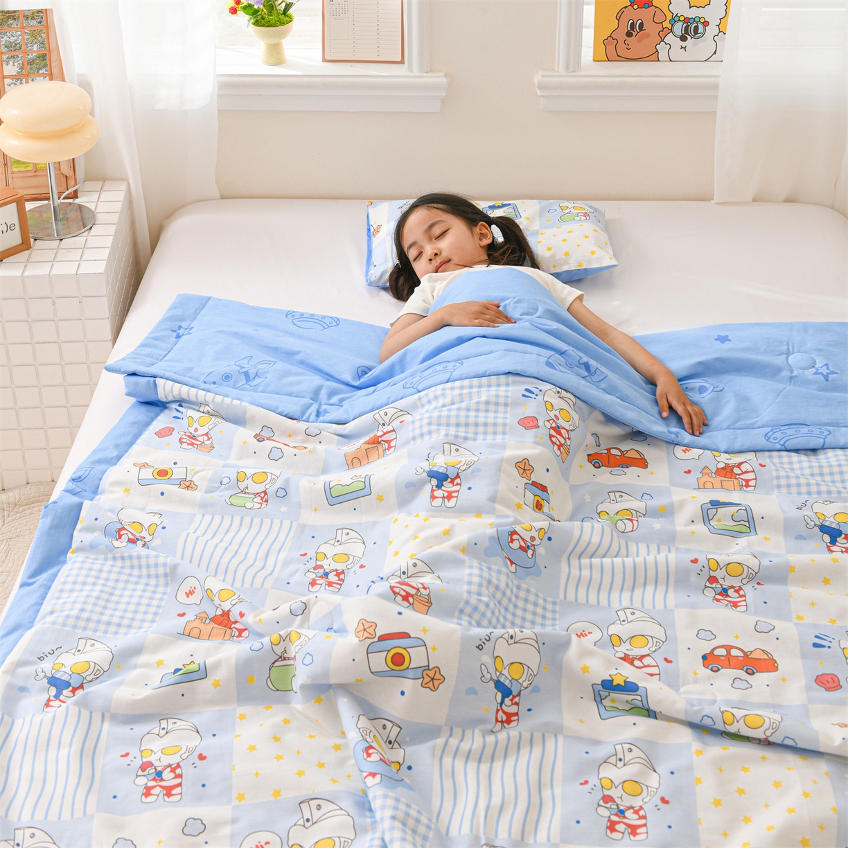 91家纺网 家纺一手货源 找家纺 （总）名兮家居 2026新款经典奥特曼儿童全棉夏被夏凉被空调被【含防伪标】