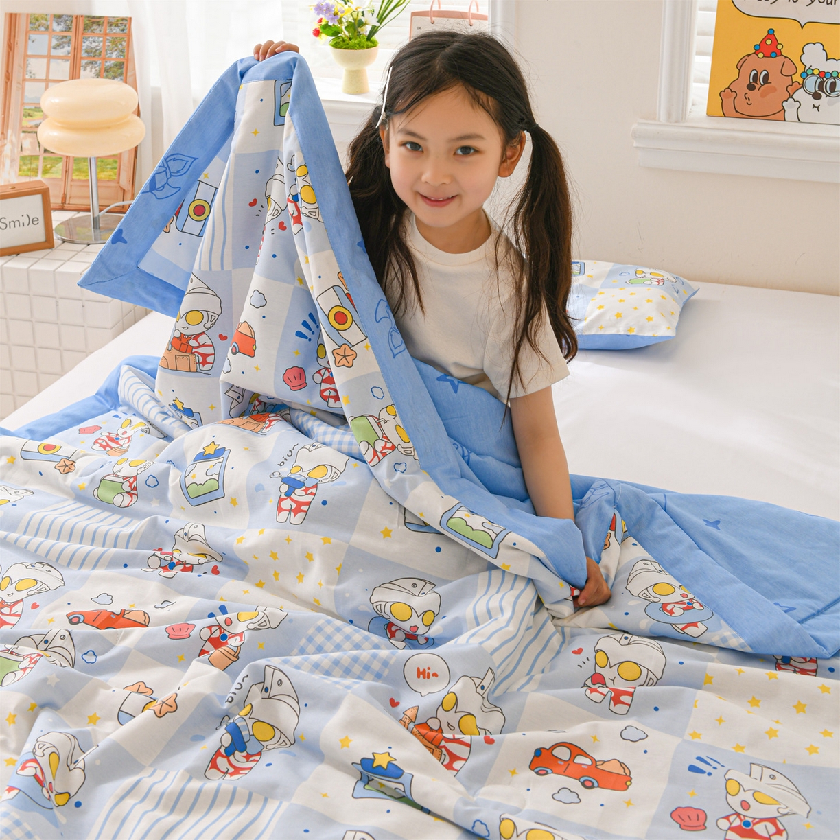 91家纺网 家纺一手货源 找家纺 （总）名兮家居 2026新款经典奥特曼儿童全棉夏被夏凉被空调被【含防伪标】