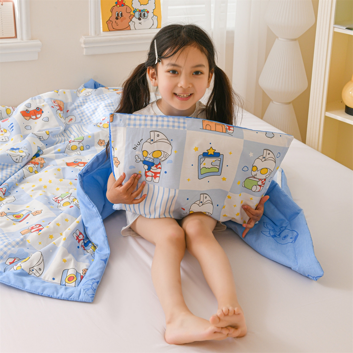 91家纺网 家纺一手货源 找家纺 （总）名兮家居 2026新款经典奥特曼儿童全棉夏被夏凉被空调被【含防伪标】