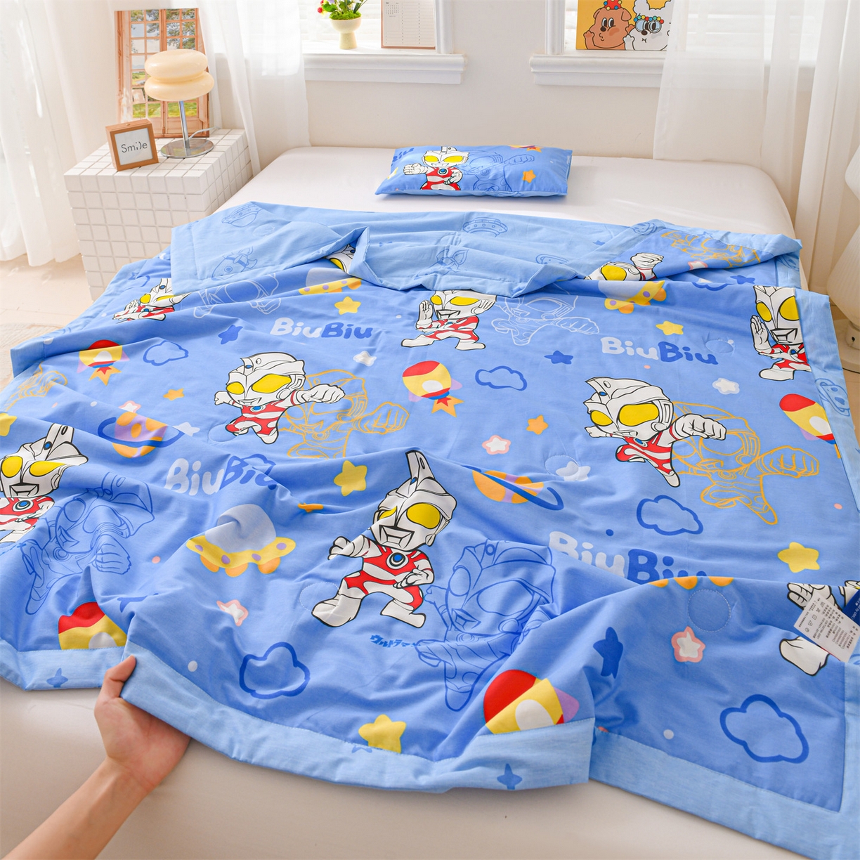 91家纺网 家纺一手货源 找家纺 （总）名兮家居 2026新款经典奥特曼儿童全棉夏被夏凉被空调被【含防伪标】