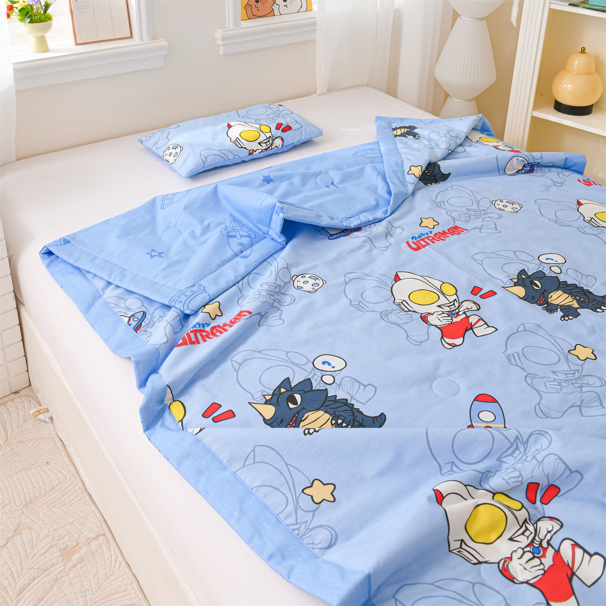 91家纺网 家纺一手货源 找家纺 名兮家居 2026新款经典奥特曼儿童全棉夏被夏凉被空调被【含防伪标】 全棉夏被-奥特勇士