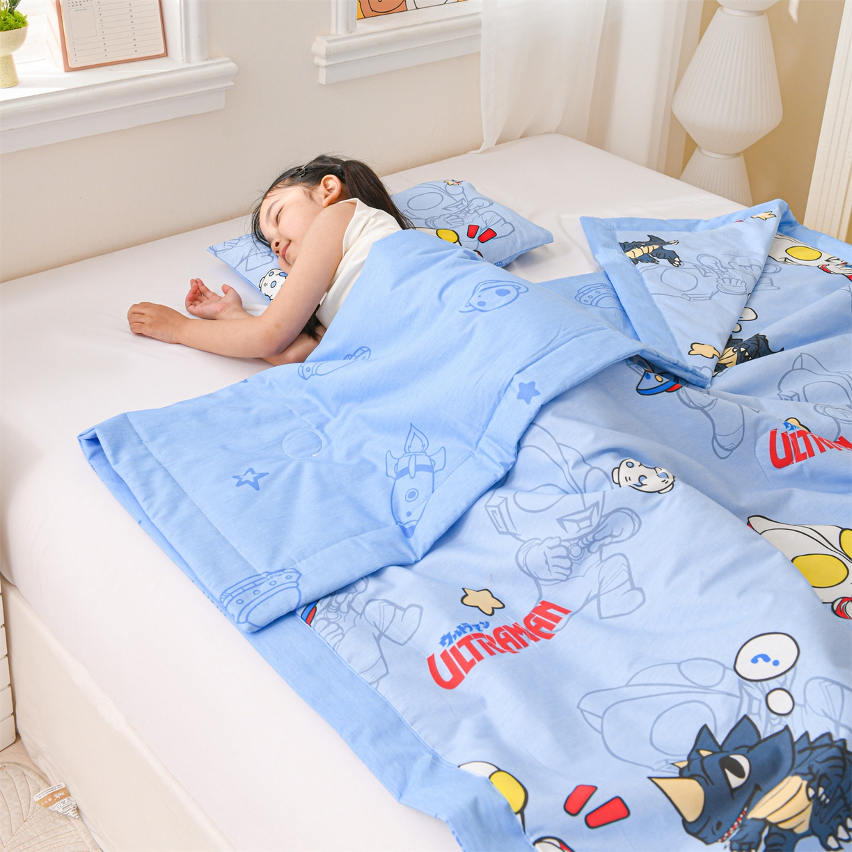 91家纺网 家纺一手货源 找家纺 名兮家居 2026新款经典奥特曼儿童全棉夏被夏凉被空调被【含防伪标】 全棉夏被-奥特勇士