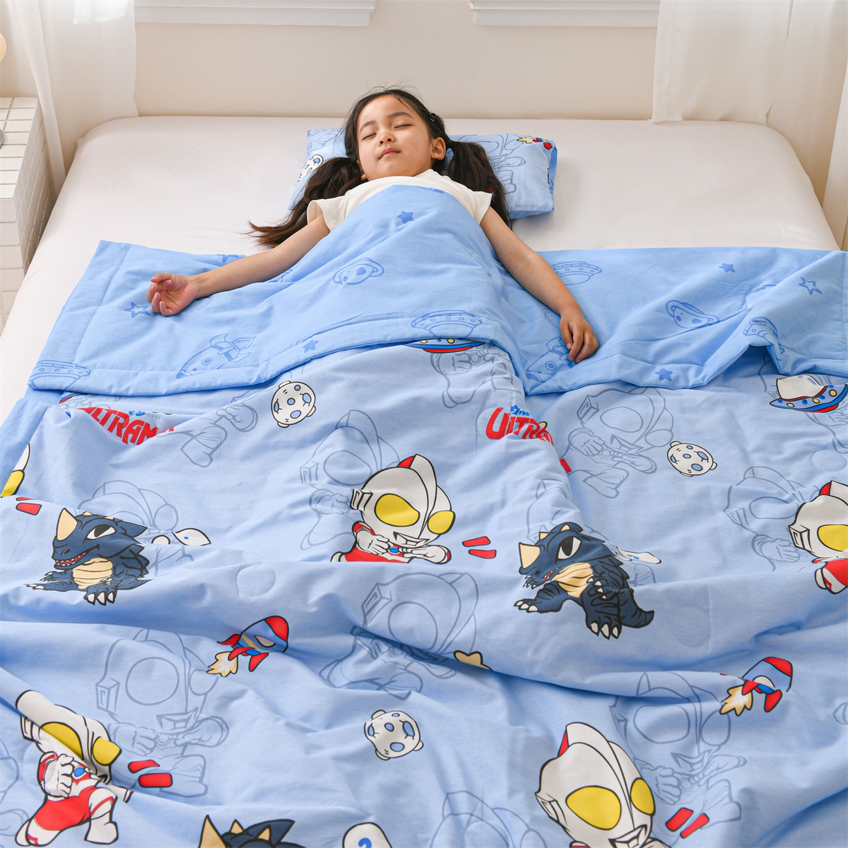 91家纺网 家纺一手货源 找家纺 名兮家居 2026新款经典奥特曼儿童全棉夏被夏凉被空调被【含防伪标】 全棉夏被-奥特勇士