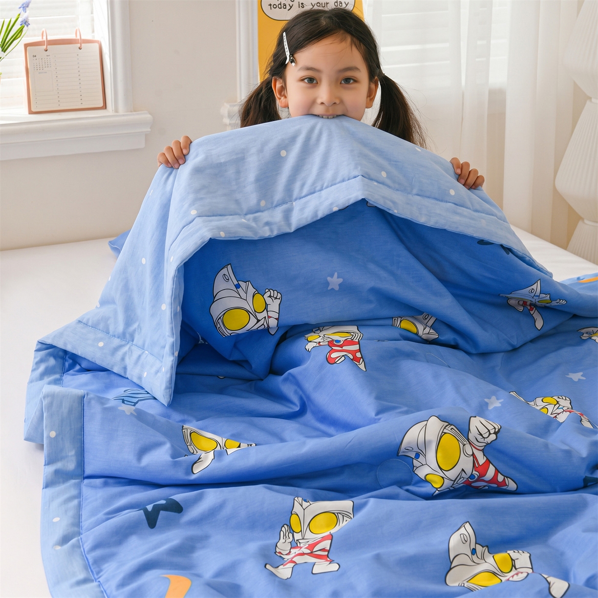 91家纺网 家纺一手货源 找家纺 名兮家居 2026新款经典奥特曼儿童全棉夏被夏凉被空调被【含防伪标】 全棉夏被-艾斯奥特曼