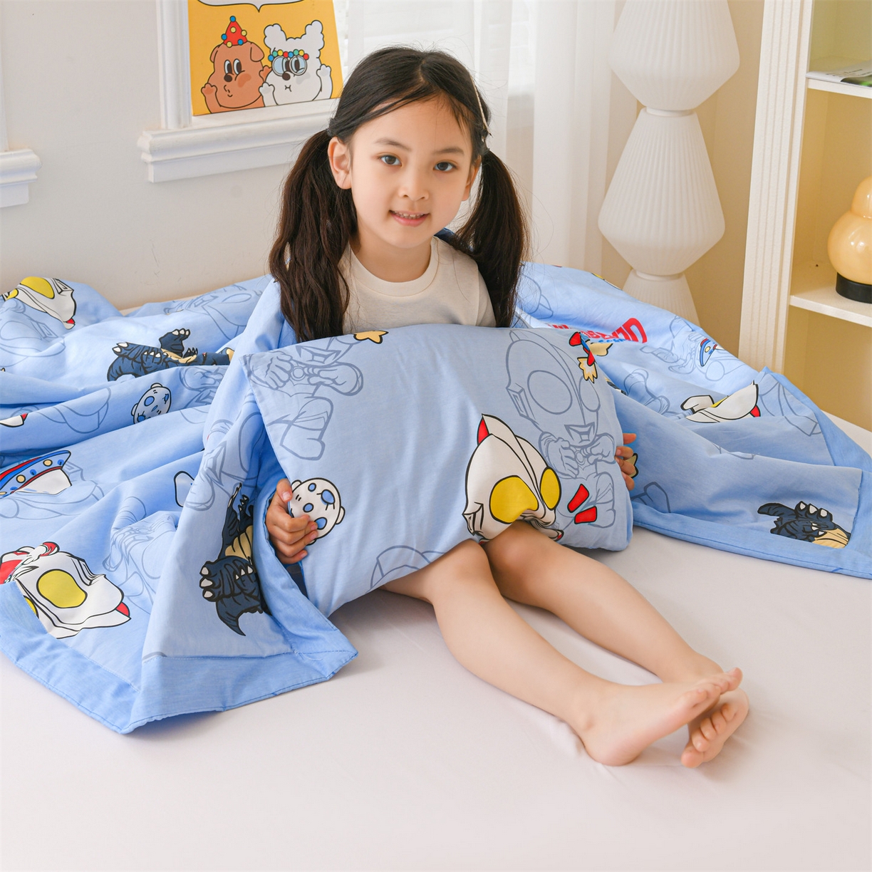 91家纺网 家纺一手货源 找家纺 名兮家居 2026新款经典奥特曼儿童全棉夏被夏凉被空调被【含防伪标】 全棉夏被-奥特勇士