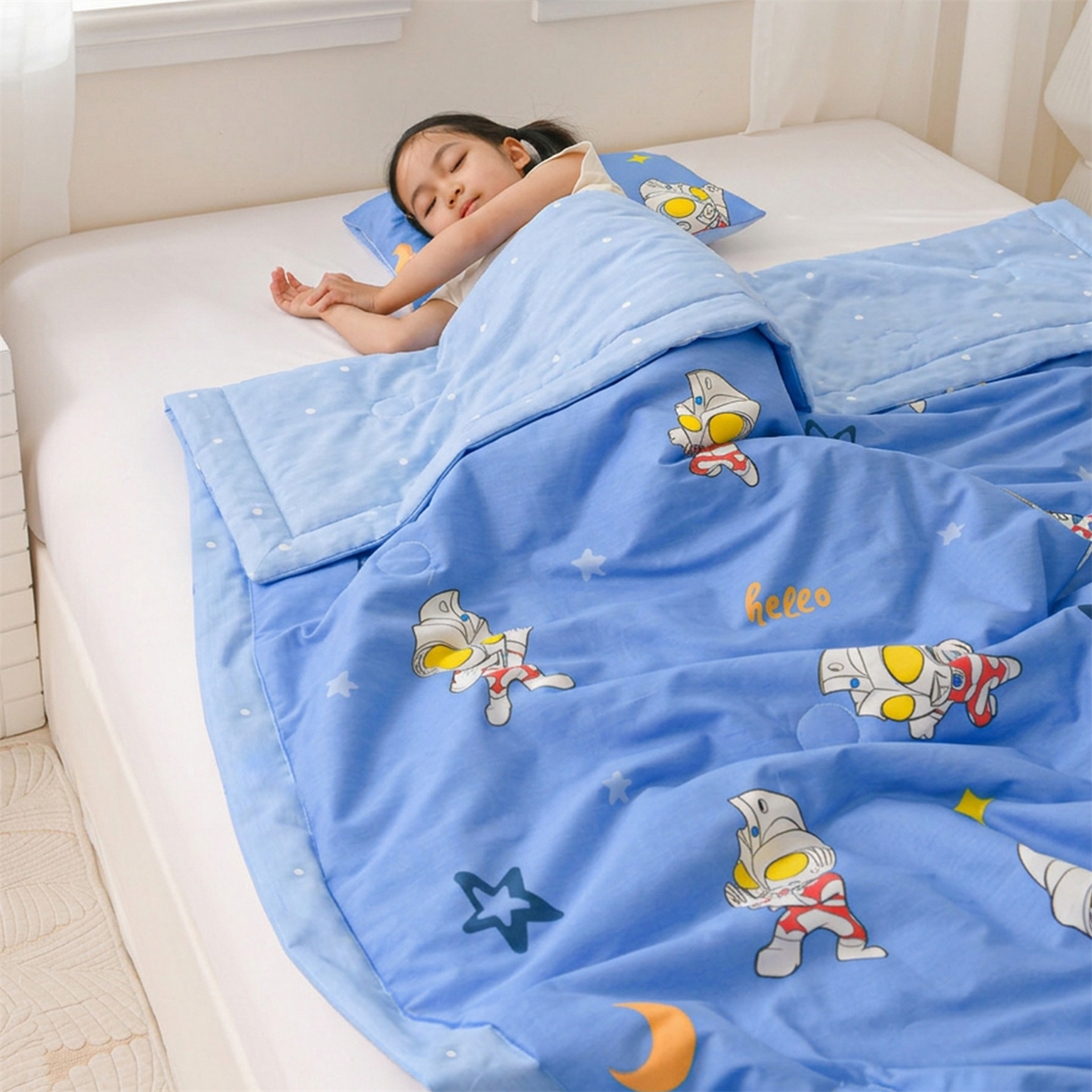 91家纺网 家纺一手货源 找家纺 名兮家居 2026新款经典奥特曼儿童全棉夏被夏凉被空调被【含防伪标】 全棉夏被-艾斯奥特曼