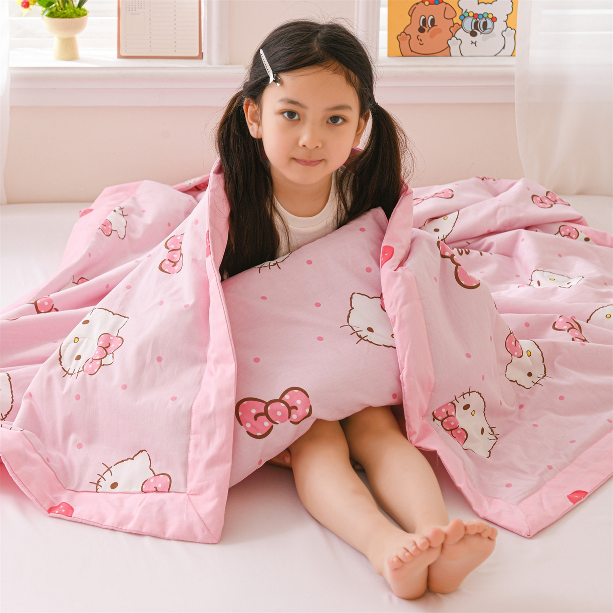 91家纺网 家纺一手货源 找家纺 名兮家居 2026新款经典奥特曼儿童全棉夏被夏凉被空调被【含防伪标】 全棉夏被-呆萌kt
