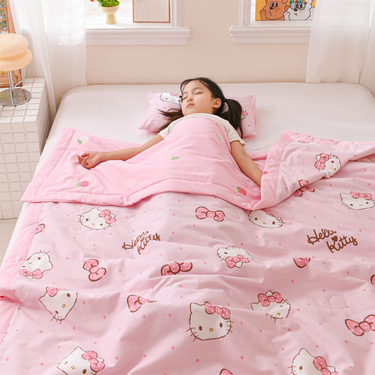 91家纺网 家纺一手货源 找家纺 名兮家居 2026新款经典奥特曼儿童全棉夏被夏凉被空调被【含防伪标】 全棉夏被-呆萌kt