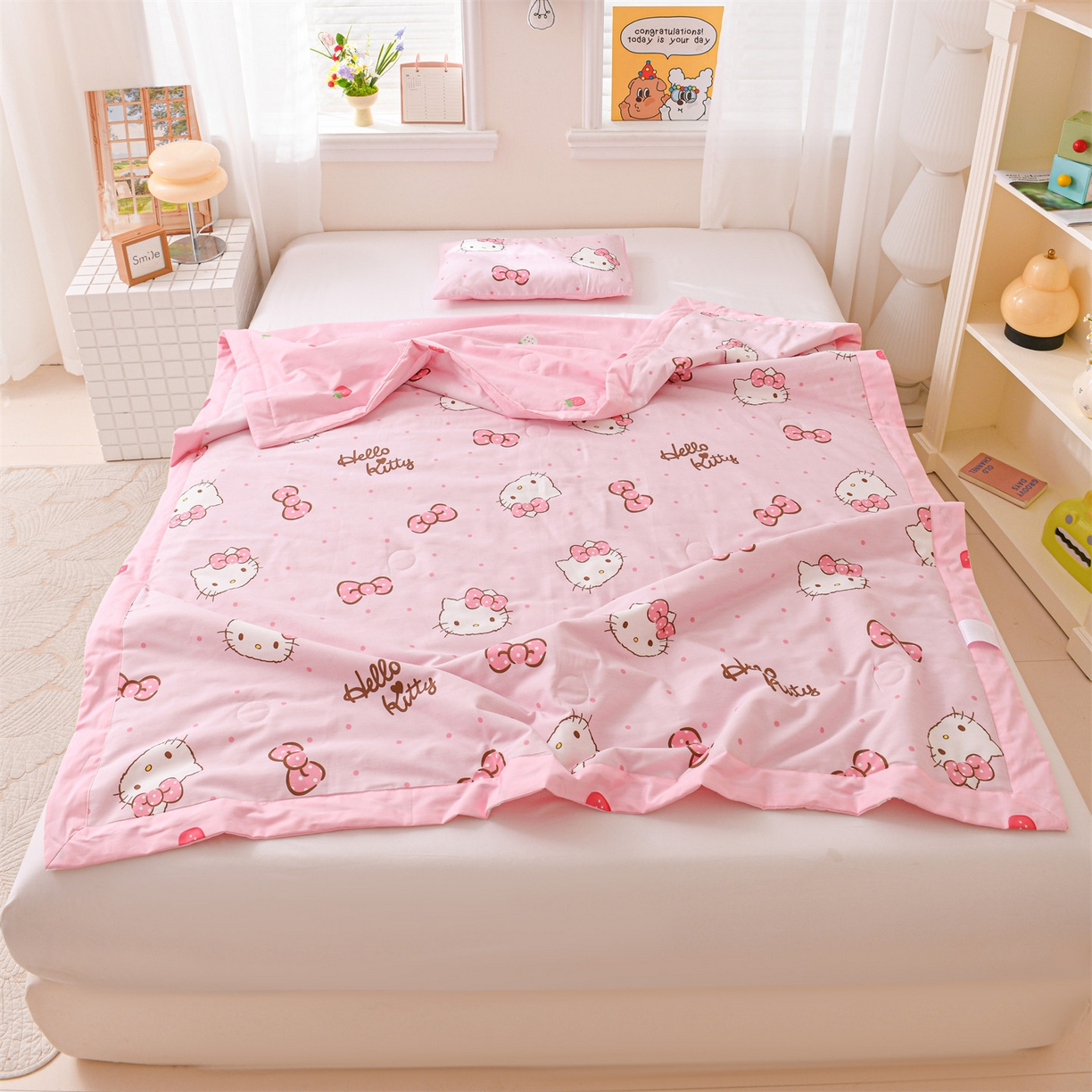 91家纺网 家纺一手货源 找家纺 名兮家居 2026新款经典奥特曼儿童全棉夏被夏凉被空调被【含防伪标】 全棉夏被-呆萌kt