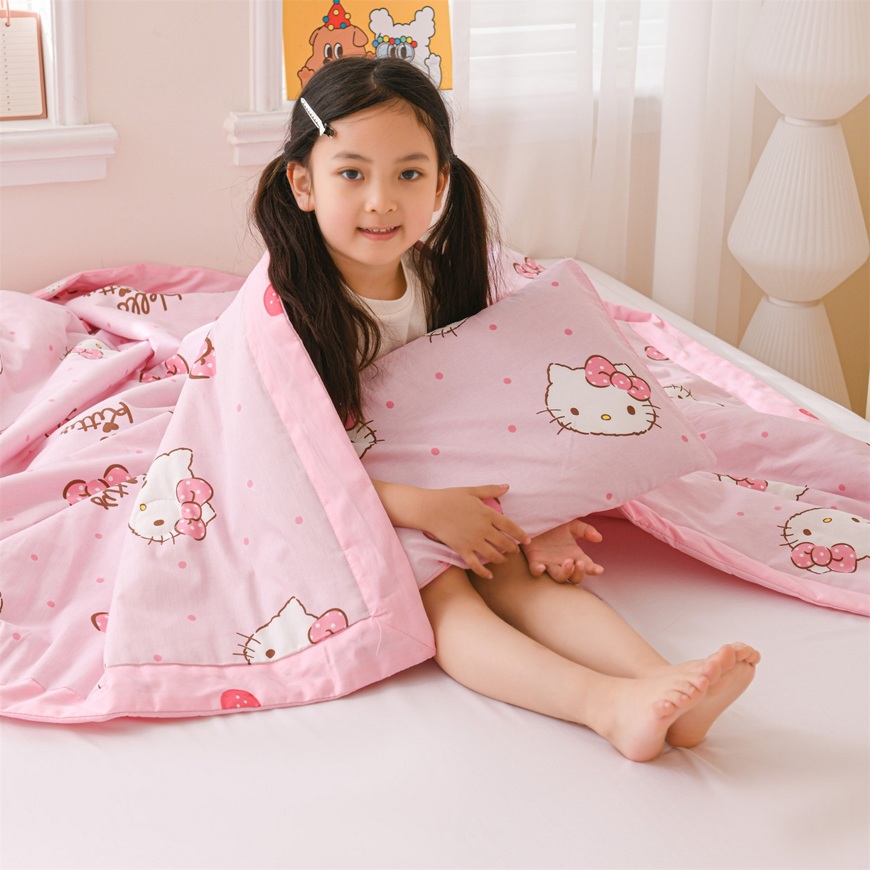 91家纺网 家纺一手货源 找家纺 名兮家居 2026新款经典奥特曼儿童全棉夏被夏凉被空调被【含防伪标】 全棉夏被-呆萌kt
