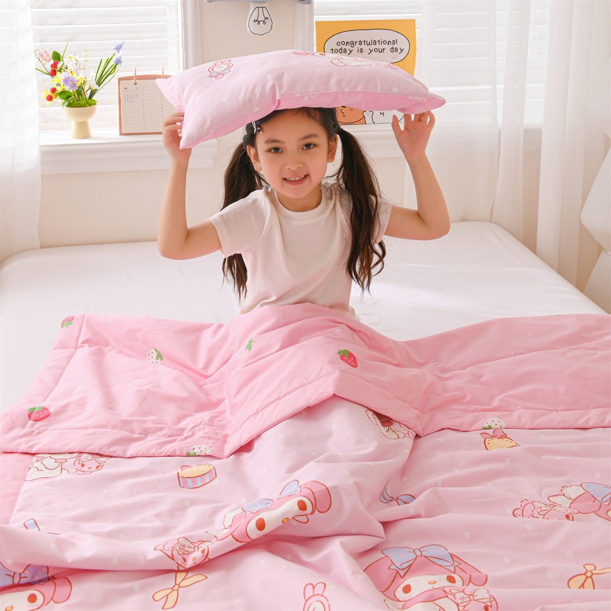 91家纺网 家纺一手货源 找家纺 名兮家居 2026新款经典奥特曼儿童全棉夏被夏凉被空调被【含防伪标】 全棉夏被-魔法美乐蒂